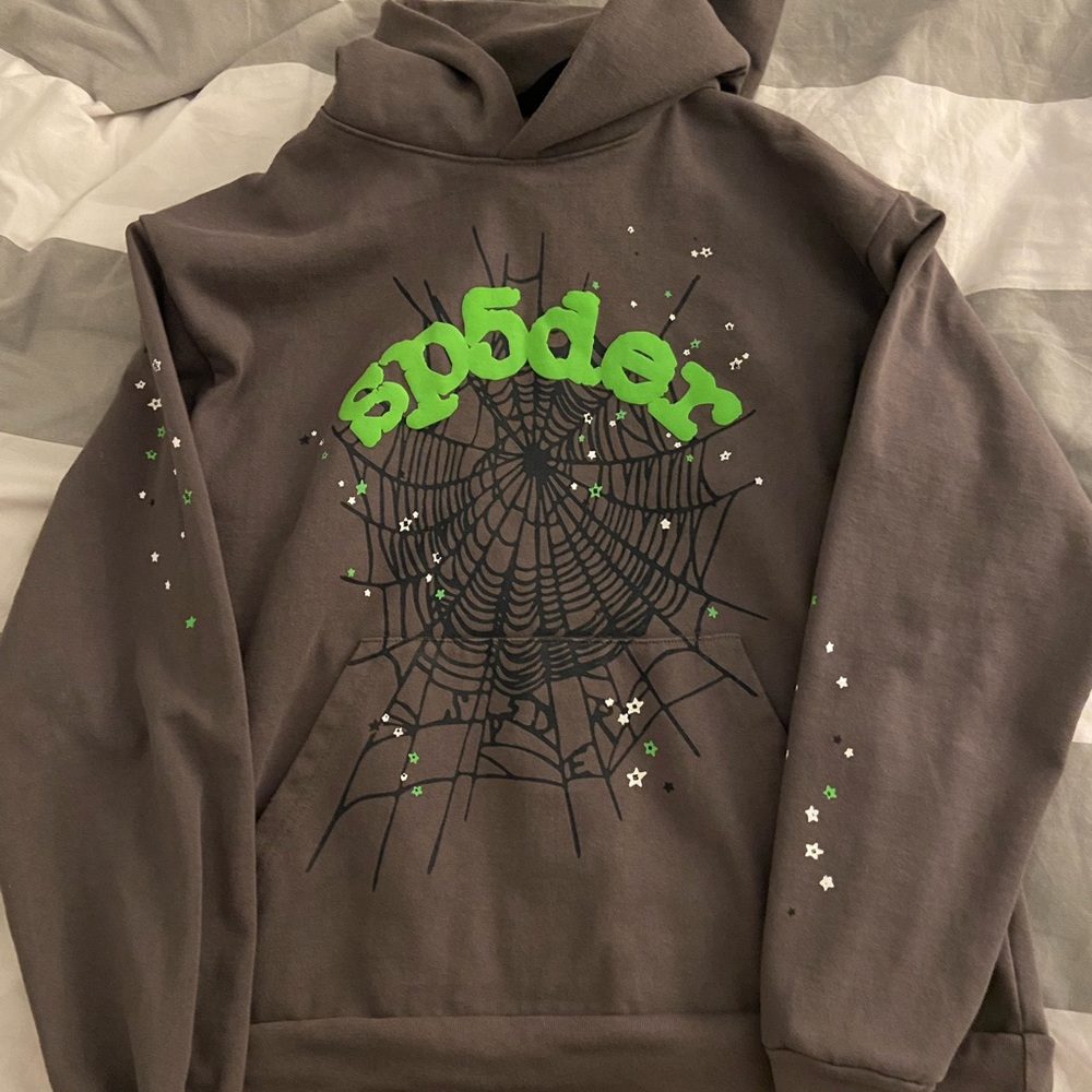 Spider Worldwide | Shirts | Large Slate Grey Sp5der Hoodie | Poshmark